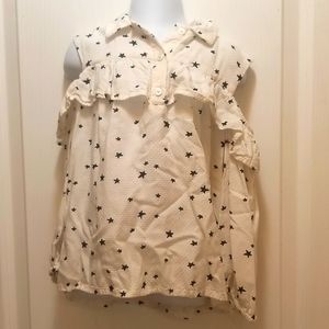 Cold shoulder kids blouse with stars